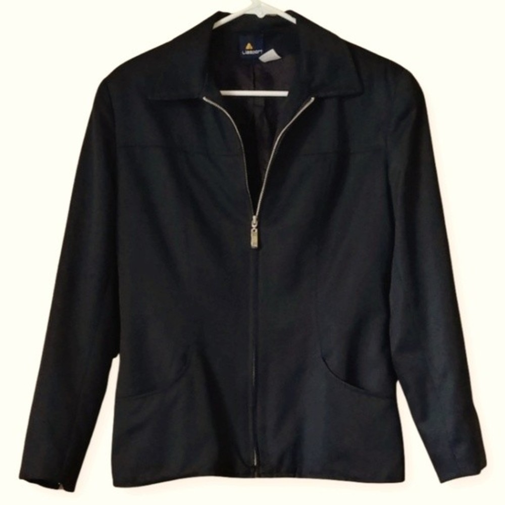 Black Li2 Women's Sport Jacket Relaxed Fit Activewear, Size 4